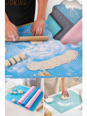 40 X45 cm Silikon Hamur Açma Matı Ölçekli Hamur Açma Matı Baklava Börek Ekmek Mantı Erişte Hamuru