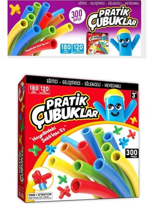 3 Yaş Üstü Çocuklar Için Eğitici 300 Parça Bambu Pratik Çubuklar