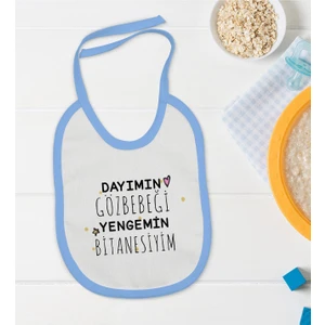 Bk Kids Dayımın Gözbebeği Tasarımlı Mavi Bebek Mama Önlüğü-1