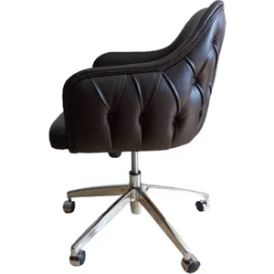 Kamusal Market Bilgisayar Sandalyesi Kapitone Desenli Suni Deri Metal Yıldız Ayaklı