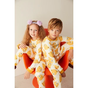 Beyaz Erkek Çocuk U. Bear Termal Pijama Takımı