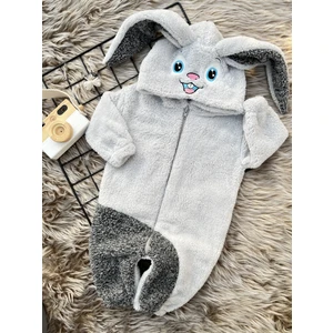 Welsoft Peluş Unisex Fermuarlı Kışlık Tavşan Bebek Uyku Tulumu