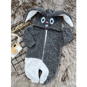 Welsoft Peluş Unisex Fermuarlı Kışlık Tavşan Bebek Uyku Tulumu