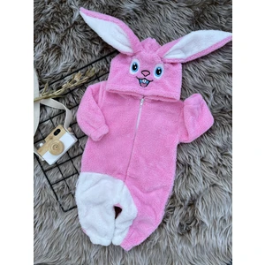 Welsoft Peluş Unisex Fermuarlı Kışlık Tavşan Bebek Uyku Tulumu
