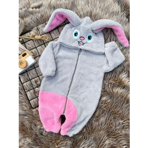 Welsoft Peluş Unisex Fermuarlı Kışlık Tavşan Bebek Uyku Tulumu