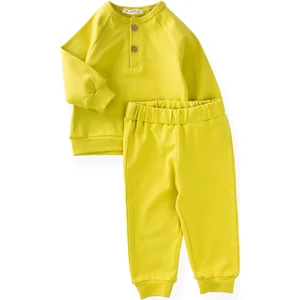 Reglan Kol Patlı Erkek Basıc Takım Limon Sarı