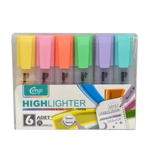 Pastel Renk Fosforlu İşaretleme Kalemi 6'lı Set