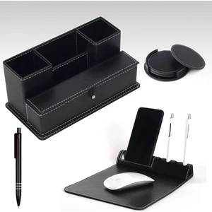 Egesta Ofis Seti - Kurumsal Hediyelik - Kalemlik -Telefon Standlı Mousepad - Metal Kalem - 4'lü Bardak Altlığı