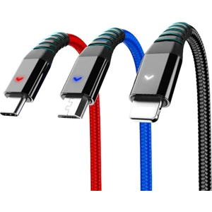 Huawei P20 Şarj Kablosu 3 In 1 ( Lightning - Micro USB - Type C ) KNF-DC08