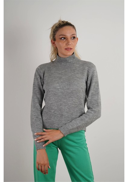 Kadın Balıkçı Yaka Triko Kazak Gri fiyatları
