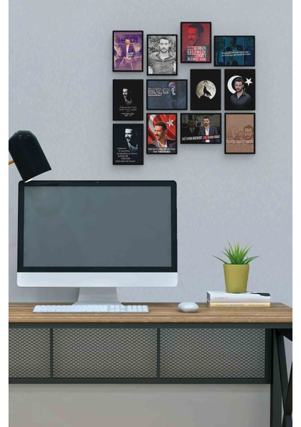 Fırat Yılmaz Çakıroğlu 12 Parça Mdf (Ahşap) Tablo Ofis Boyu 30 x 30 cm cm