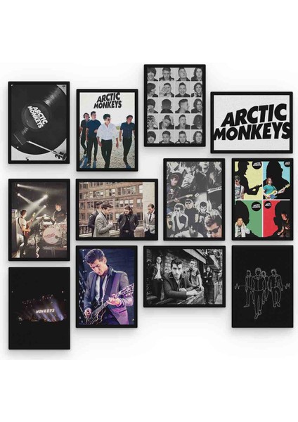 Arctic Monkeys 12 Parça Mdf (Ahşap) Tablo Ofis Boyu 30 x 30 cm cm