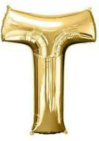 16" Inç 40 cm Folyo Balon Gold Renk '' T '' Harfi