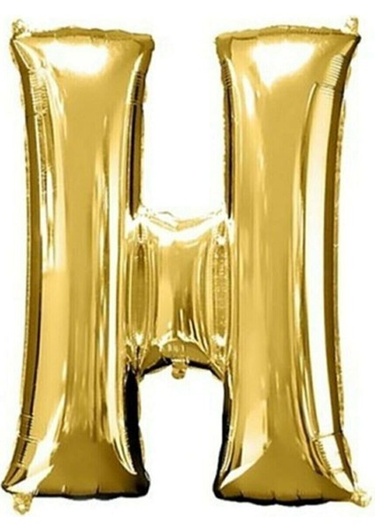 16" Inç 40 cm Folyo Balon Gold Renk ''h'' Harfi