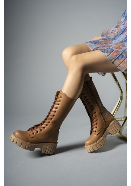 Taba Cilt Kadın Postal Çizme 0012810 fiyatları