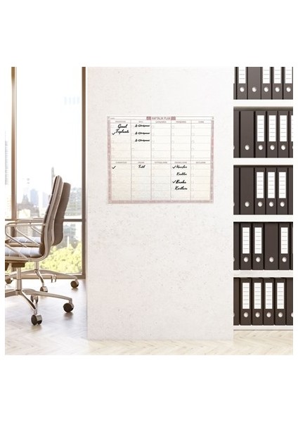 Şeffaf Kendiliğinden Yapışkanlı Kalemli Haftalık Planlayıcı 40 x 50 cm fiyatları