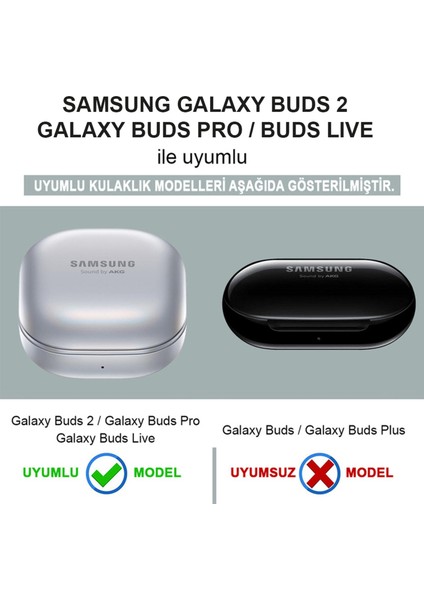 Samsung Galaxy Buds Live Galaxy Buds Pro Kılıf Darbeye Dayanıklı Sert Koruyucu + Askılık