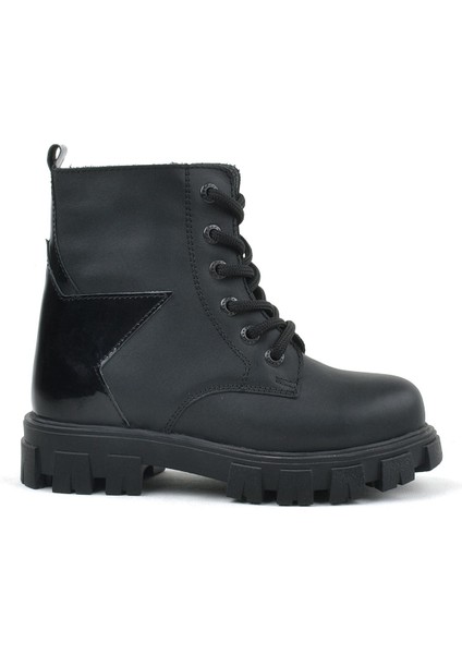 Siyah Yıldız Detaylı Kız Çocuk Bot fiyatları