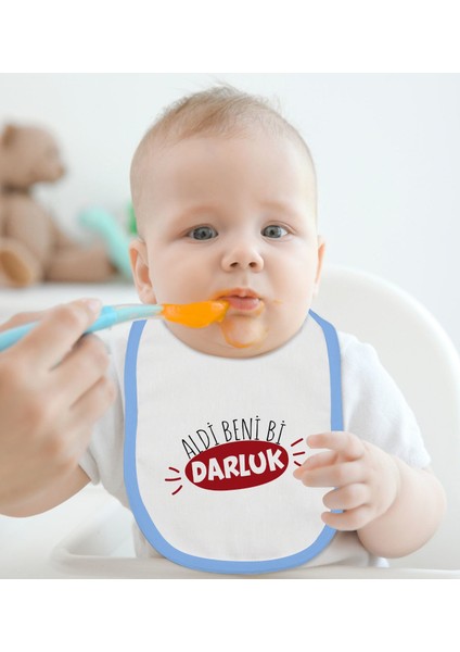 Kids Darluk Tasarımlı Mavi Bebek Mama Önlüğü-1 fiyatları