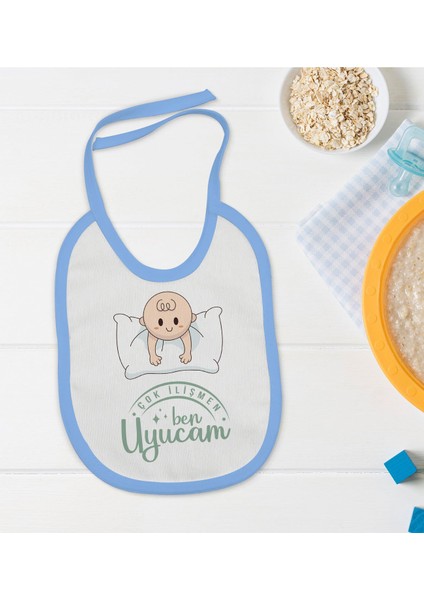 Kids Çok Ilişmen Tasarımlı Mavi Bebek Mama Önlüğü-1