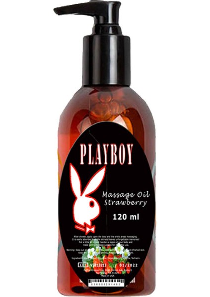 Masaj Yağı Çilek Aromalı Pure Edible Aromaterapi 120 ml - Playboy Strawberry Flavored Massage Oil 120 ml