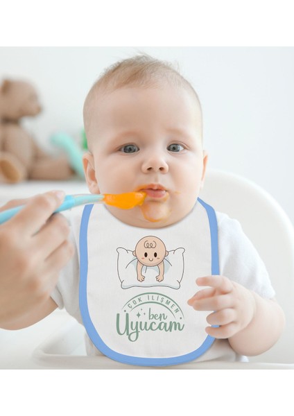 Kids Çok Ilişmen Tasarımlı Mavi Bebek Mama Önlüğü-1 fiyatları