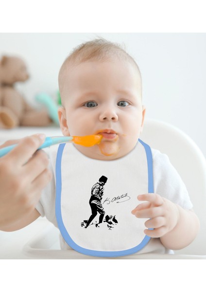 Kids Atatürk Temalı Mavi Bebek Mama Önlüğü-16 fiyatları