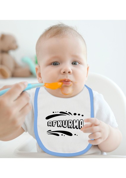 Kids Afkurma Tasarımlı Mavi Bebek Mama Önlüğü-1 fiyatları