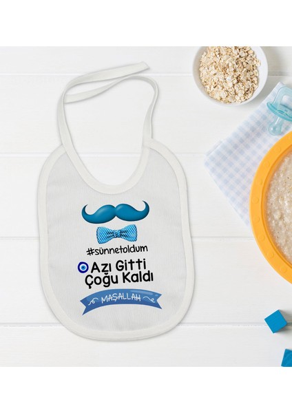 Kids Sünnet Tasarımlı Beyaz Bebek Mama Önlüğü-7