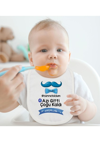 Kids Sünnet Tasarımlı Beyaz Bebek Mama Önlüğü-7 fiyatları