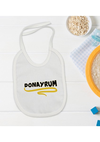 Kids Donayrum Tasarımlı Beyaz Bebek Mama Önlüğü-1