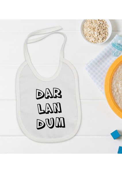 Kids Darlandum Tasarımlı Beyaz Bebek Mama Önlüğü-2