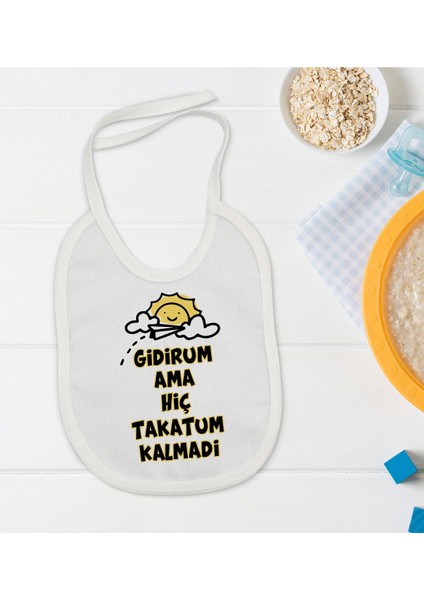 Kids Takatum Kalmadı Tasarımlı Beyaz Bebek Mama Önlüğü-1