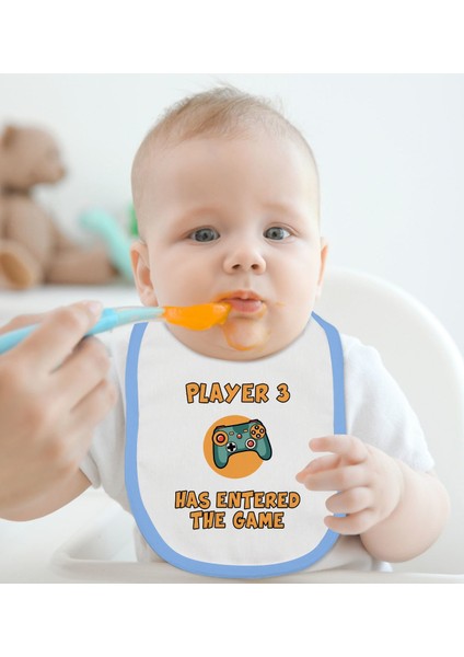 Kids Player 3 Tasarımlı Mavi Bebek Mama Önlüğü-1 fiyatları