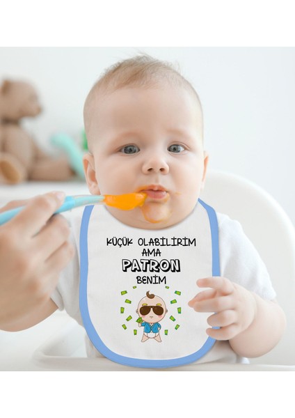 Kids Patron Benim Tasarımlı Mavi Bebek Mama Önlüğü-1 fiyatları