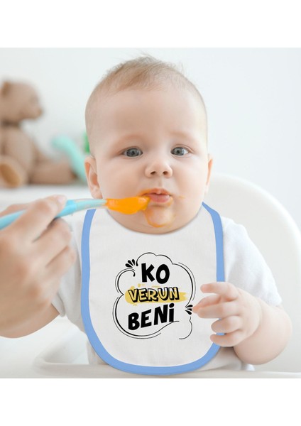 Kids Ko Verun Beni Tasarımlı Mavi Bebek Mama Önlüğü-1 fiyatları