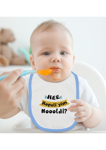 Kids Hopaliyim Tasarımlı Mavi Bebek Mama Önlüğü-1 fiyatları