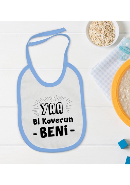 Kids Koverun Beni Tasarımlı Mavi Bebek Mama Önlüğü-1