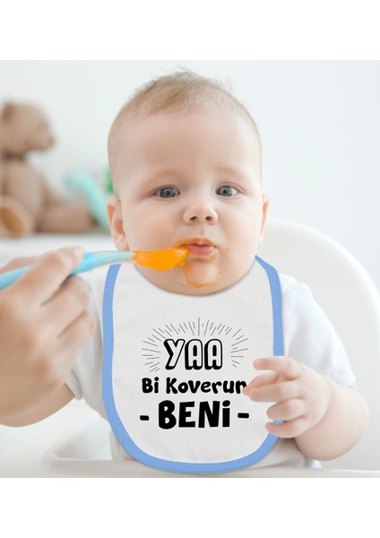 Kids Koverun Beni Tasarımlı Mavi Bebek Mama Önlüğü-1 fiyatları