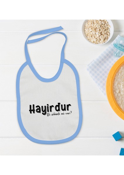 Kids Hayirdur Tasarımlı Mavi Bebek Mama Önlüğü-1