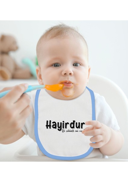 Kids Hayirdur Tasarımlı Mavi Bebek Mama Önlüğü-1 fiyatları