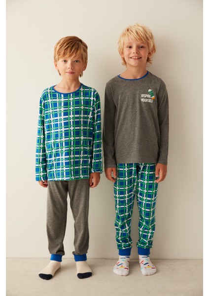 Çok Renkli Boys Pencil 2li Pijama Takımı