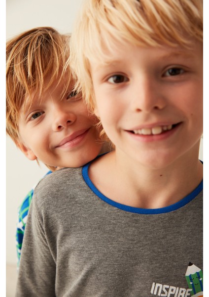 Çok Renkli Boys Pencil 2li Pijama Takımı