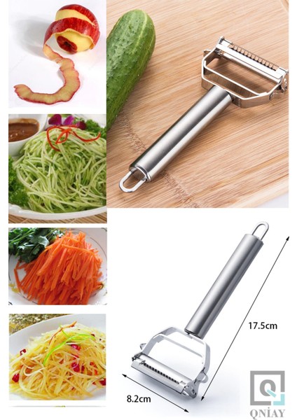 Pratik Paslanmaz Çelik Turbo Jülyen Meyve Sebze Soyucu Kesici Doğrayıcı