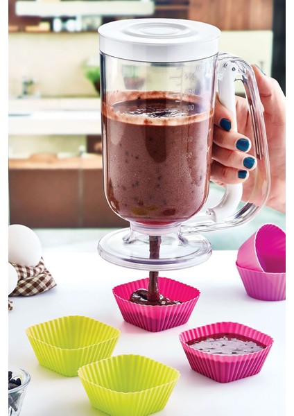Pratik Hamur Dağıtıcı Pancake Krep Muffin Kolay Akıtma Kabı