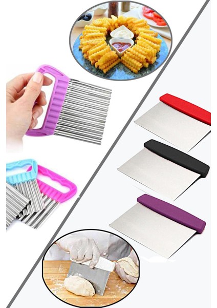 2li Çelik Hamur Kesici ve Şekilli Sebze Dilimleyici