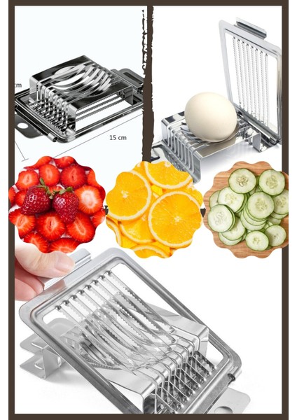Yumurta Dilimleyici Paslanamaz Çelik Yumurta Meyve Sebze Kahvaltılık Dilimleyici Telli