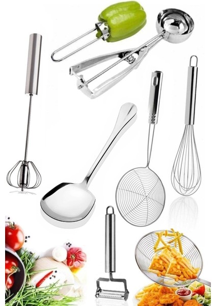 Dondurma Kaşığı Çırpıcı Peynir Rendesi Kabak Oyucu Oyucu Kevgir Patates Soyucu Çırpma Teli