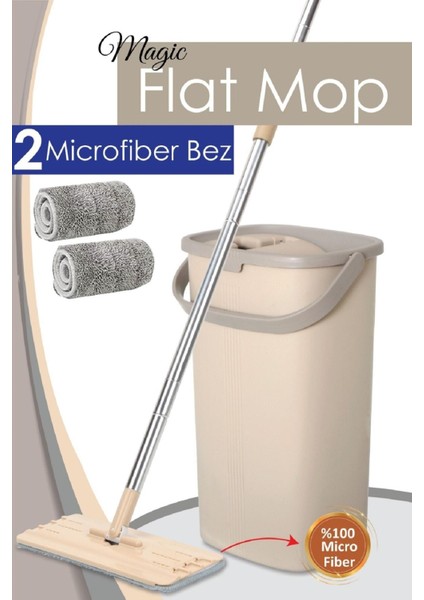 Professional Flat Mop 2 Bezli Mikrofiber Temizlik Seti