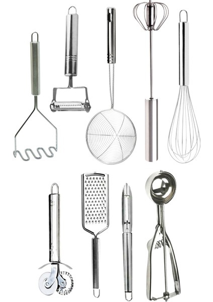 9 Parça Mufağınız Için Her Şey, Yemek Hazırlık Pratik Mutfak Çeyiz Setleri